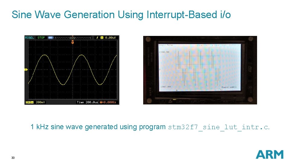 Sine Wave Generation Using Interrupt-Based i/o 1 k. Hz sine wave generated using program