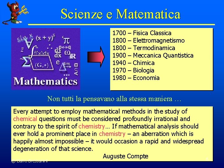 Scienze e Matematica 1700 1800 1940 1970 1980 – – – – Fisica Classica