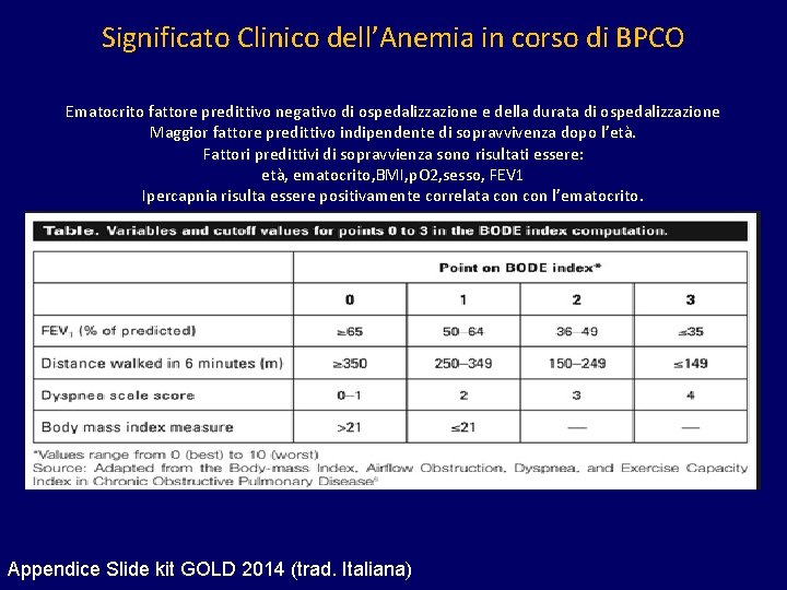 Significato Clinico dell’Anemia in corso di BPCO Ematocrito fattore predittivo negativo di ospedalizzazione e