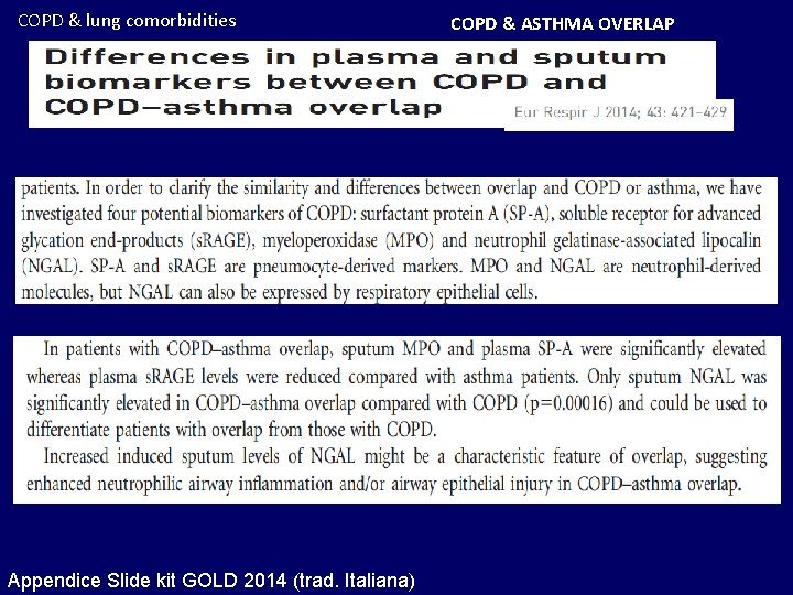 COPD & lung comorbidities Appendice Slide kit GOLD 2014 (trad. Italiana) COPD & ASTHMA