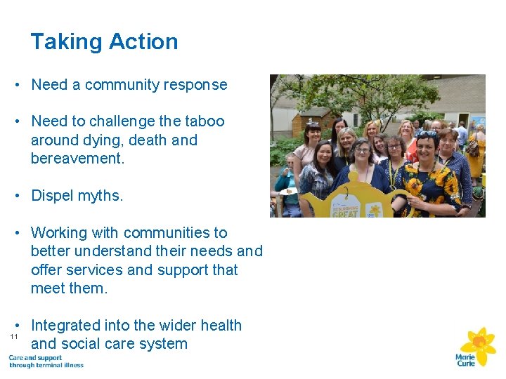 Taking Action • Need a community response • Need to challenge the taboo around