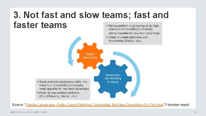 3. Not fast and slow teams; fast and faster teams Source: “Vendor Landscape: Public