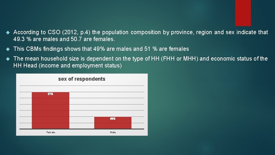 According to CSO (2012, p. 4) the population composition by province, region and