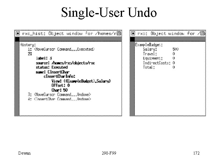 Single-User Undo Dewan 290 -F 99 172 