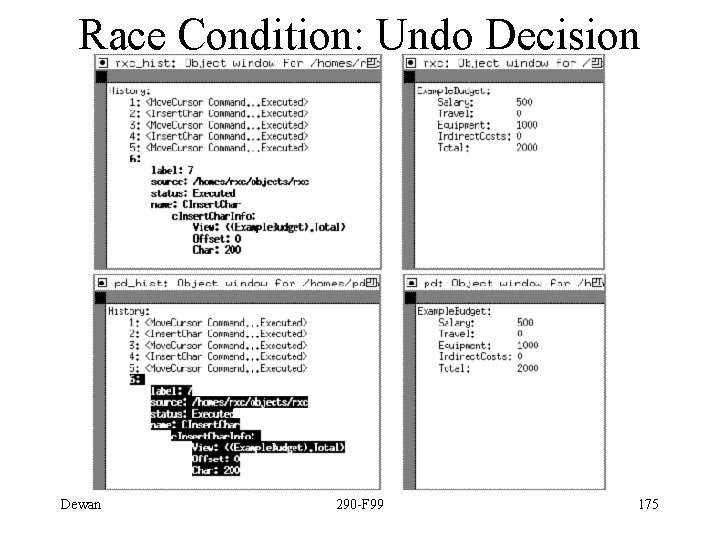 Race Condition: Undo Decision Dewan 290 -F 99 175 