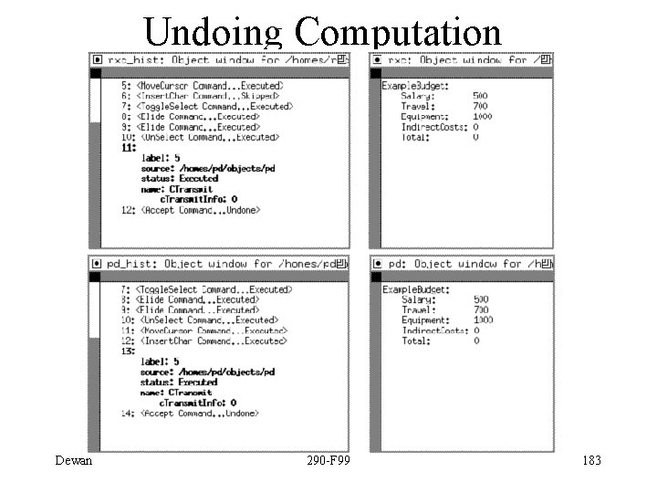 Undoing Computation Dewan 290 -F 99 183 