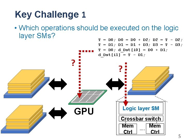 Key Challenge 1 • Which operations should be executed on the logic layer SMs?