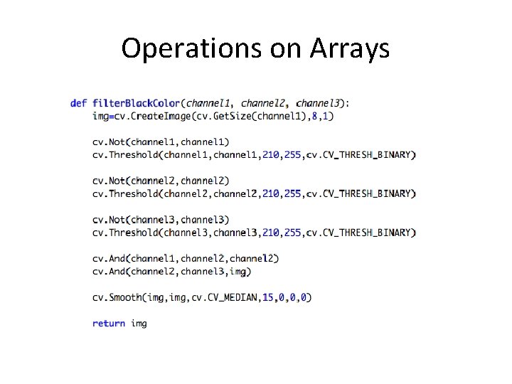 Operations on Arrays 