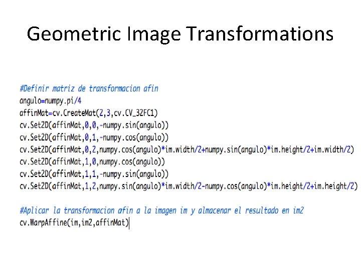 Geometric Image Transformations 