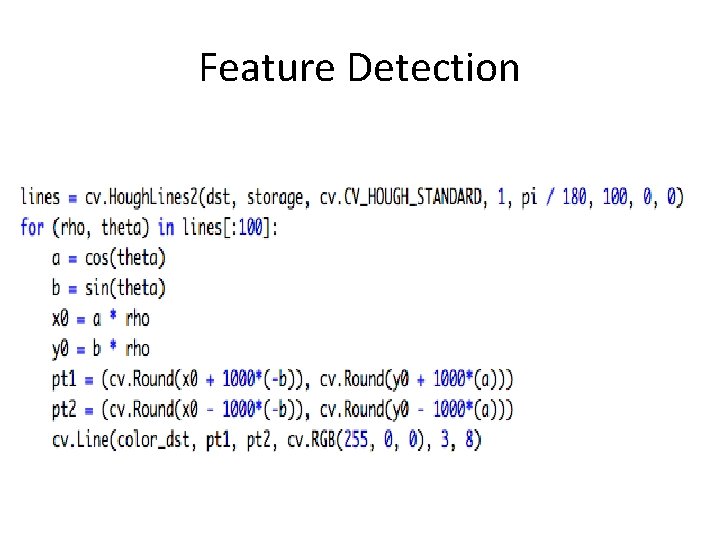 Feature Detection 