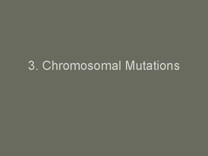 3. Chromosomal Mutations 