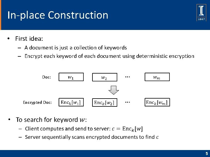 In-place Construction • First idea: – A document is just a collection of keywords