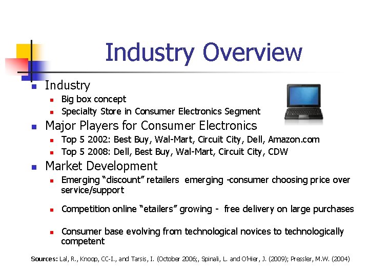 Industry Overview n Industry n n n Major Players for Consumer Electronics n n