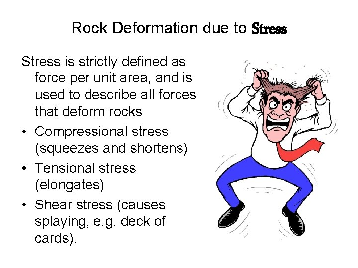 Rock Deformation due to Stress is strictly defined as force per unit area, and