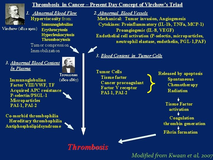 Thrombosis in Cancer – Present Day Concept of Virchow’s Triad 1. Abnormal Blood Flow