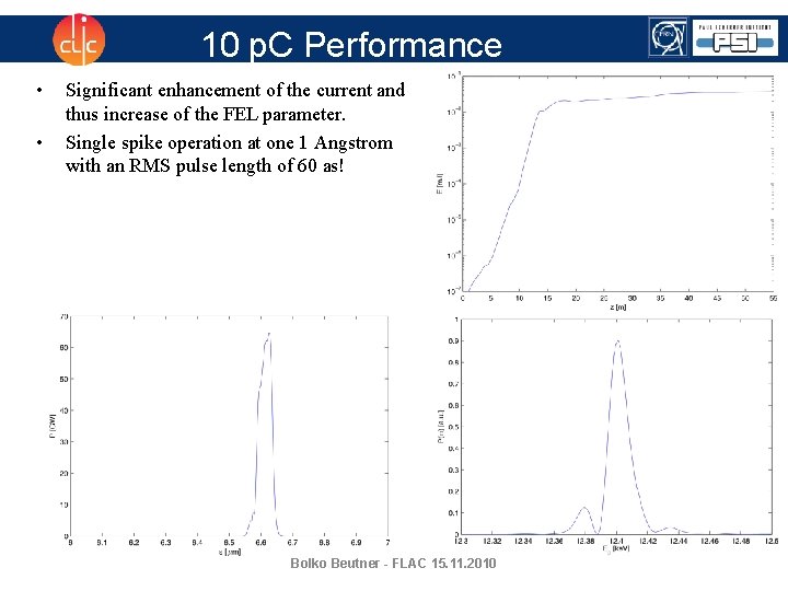 10 p. C Performance • • Significant enhancement of the current and thus increase