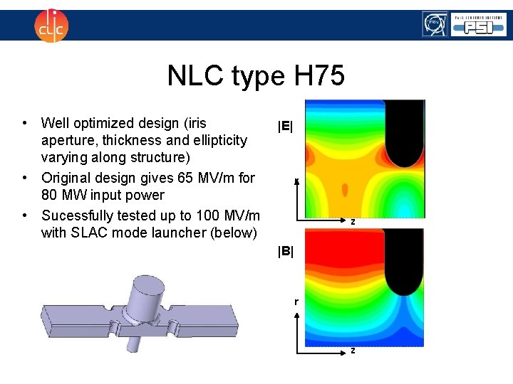 NLC type H 75 • Well optimized design (iris aperture, thickness and ellipticity varying