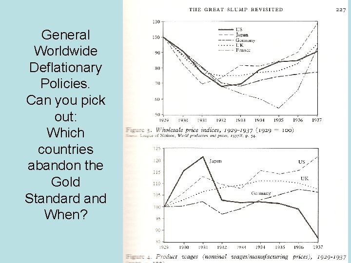 General Worldwide Deflationary Policies. Can you pick out: Which countries abandon the Gold Standard
