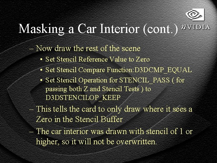 Masking a Car Interior (cont. ) – Now draw the rest of the scene