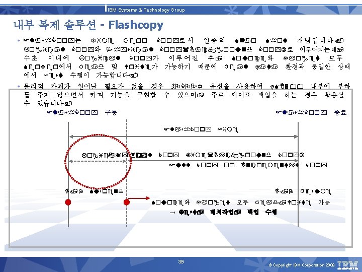 IBM Systems & Technology Group 내부 복제 솔루션 - Flashcopy w Flash. Copy는 Time