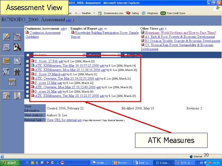 Assessment View ATK Measures 20 