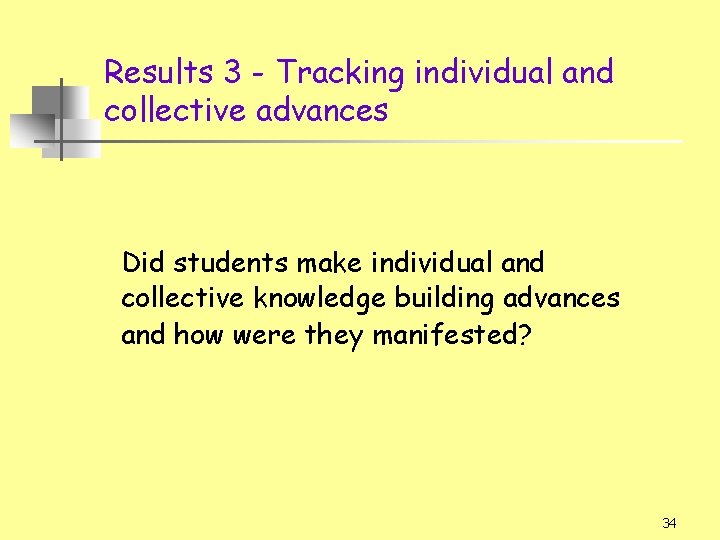 Results 3 - Tracking individual and collective advances Did students make individual and collective