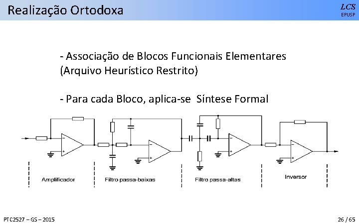 Realização Ortodoxa LCS EPUSP - Associação de Blocos Funcionais Elementares (Arquivo Heurístico Restrito) -