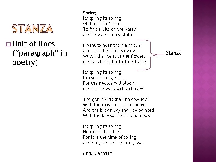 Spring Its spring its spring Oh I just can’t wait To find fruits on