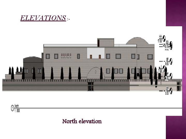 ELEVATIONS : - North elevation 