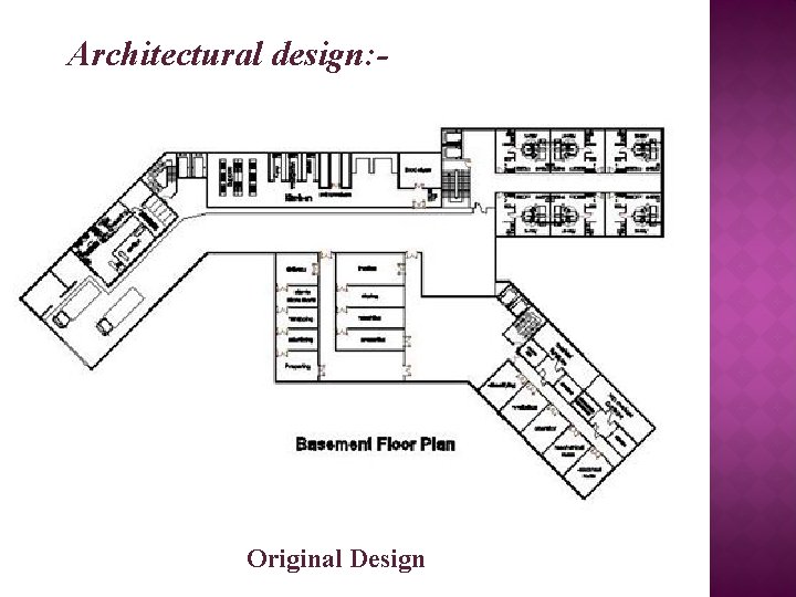 Architectural design: - Original Design 