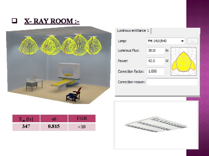 q X- RAY ROOM : - Eav [lx] u 0 UGR 347 0. 815