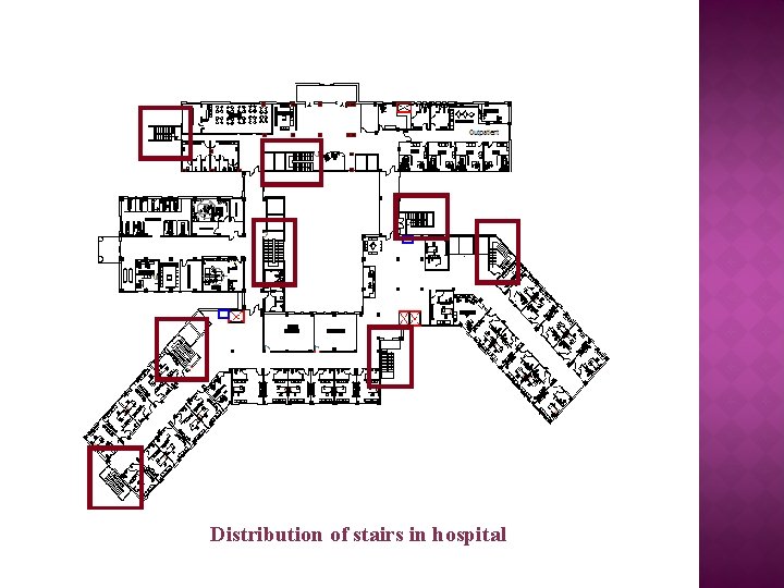 Distribution of stairs in hospital 