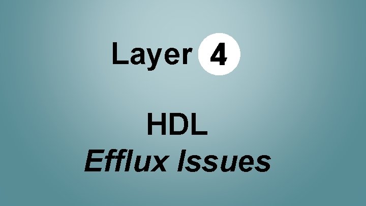 Layer 4 HDL Efflux Issues 