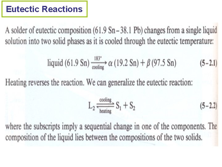 Eutectic Reactions 