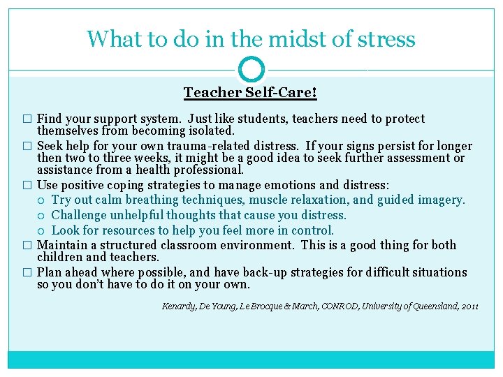 What to do in the midst of stress Teacher Self-Care! � Find your support