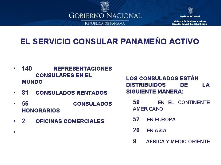 República de Panamá __________ Ministerio de Relaciones exteriores Dirección General de política Exterior EL