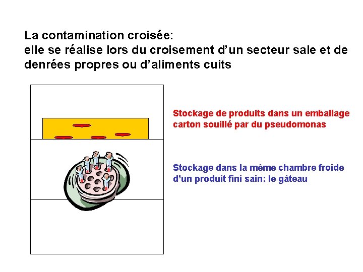 La contamination croisée: elle se réalise lors du croisement d’un secteur sale et de