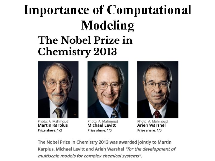 Importance of Computational Modeling 
