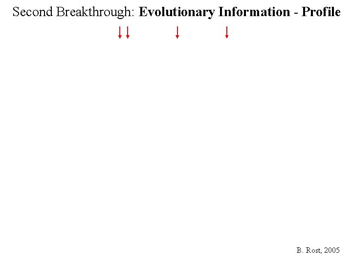 Second Breakthrough: Evolutionary Information - Profile B. Rost, 2005 