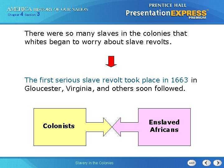 Chapter 4 Section 3 There were so many slaves in the colonies that whites