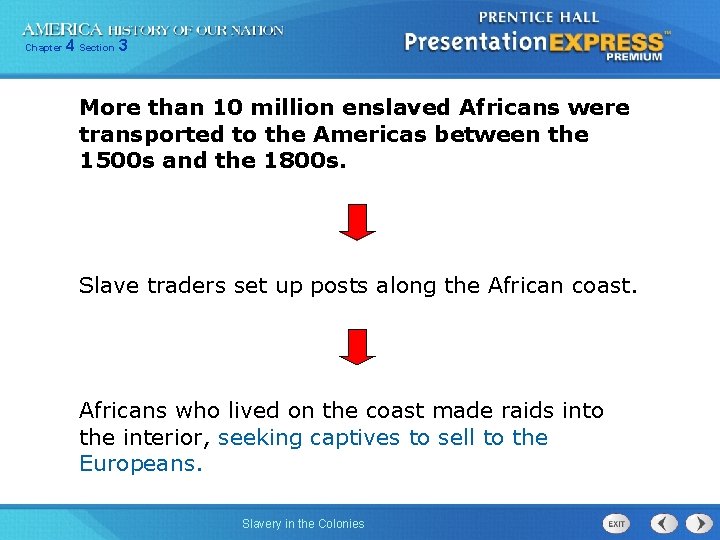 Chapter 4 Section 3 More than 10 million enslaved Africans were transported to the