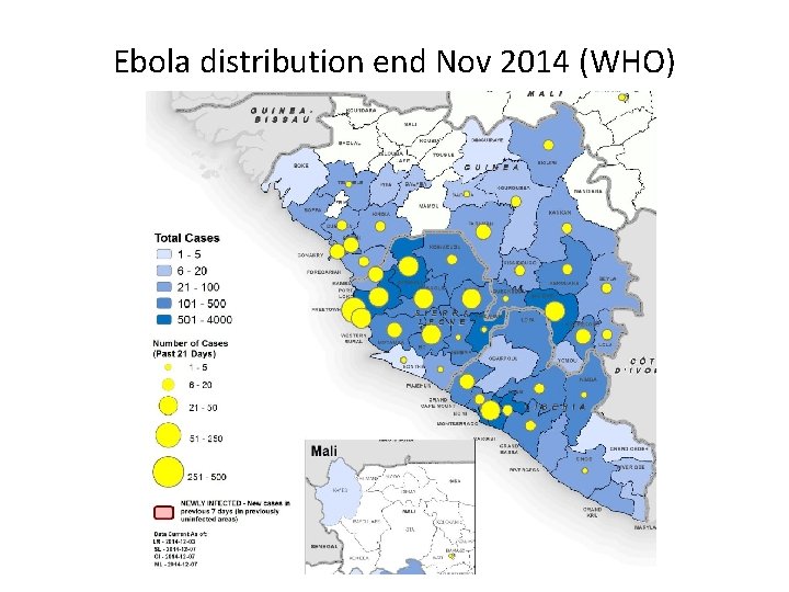 Ebola distribution end Nov 2014 (WHO) 