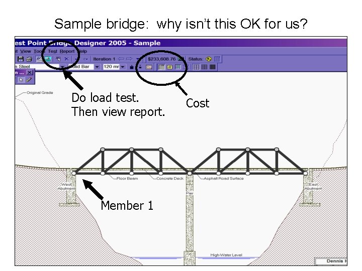 Sample bridge: why isn’t this OK for us? Do load test. Then view report.