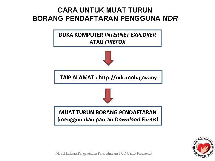 CARA UNTUK MUAT TURUN BORANG PENDAFTARAN PENGGUNA NDR BUKA KOMPUTER INTERNET EXPLORER ATAU FIREFOX