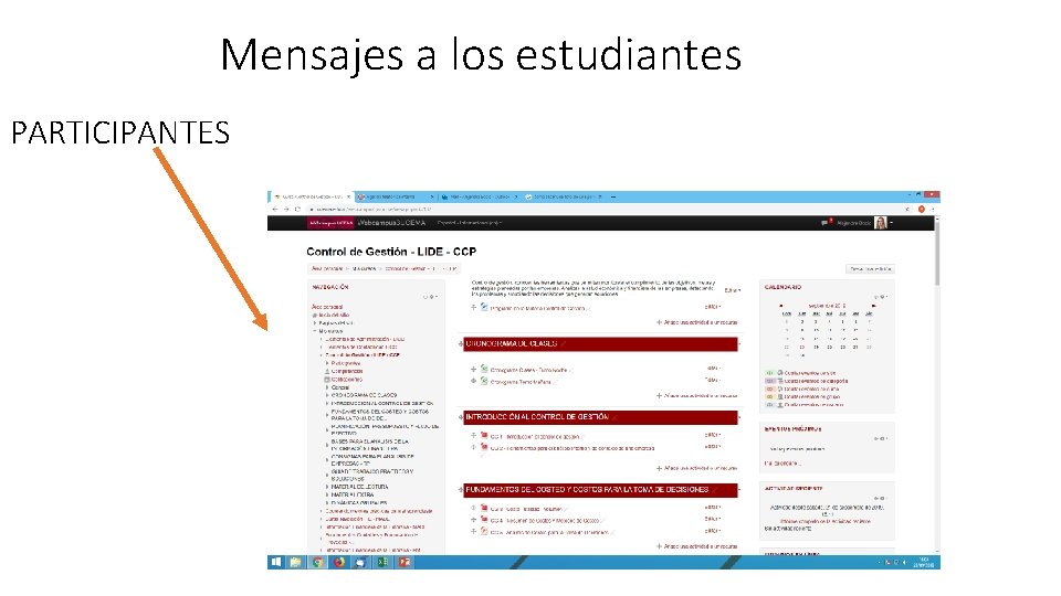 Mensajes a los estudiantes PARTICIPANTES 