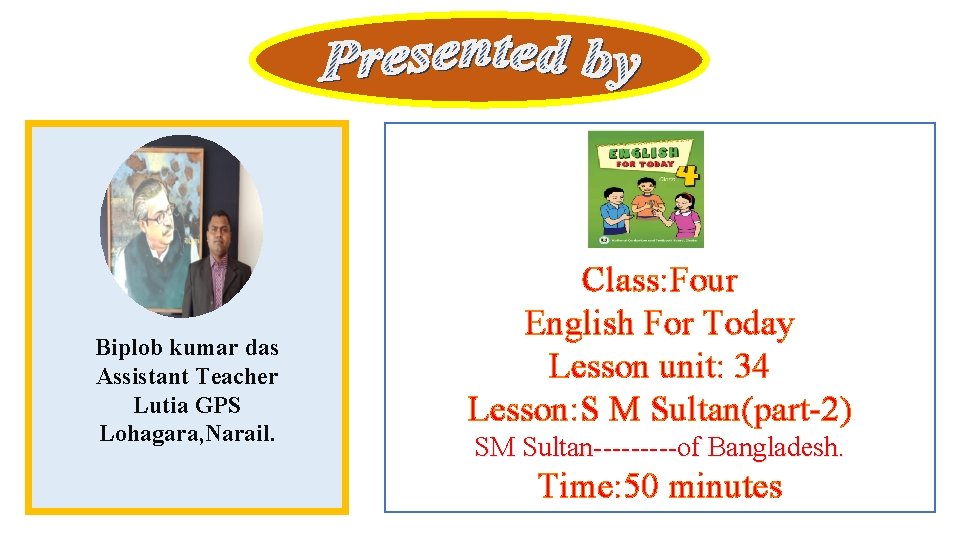 Biplob kumar das Assistant Teacher Lutia GPS Lohagara, Narail. Class: Four English For Today