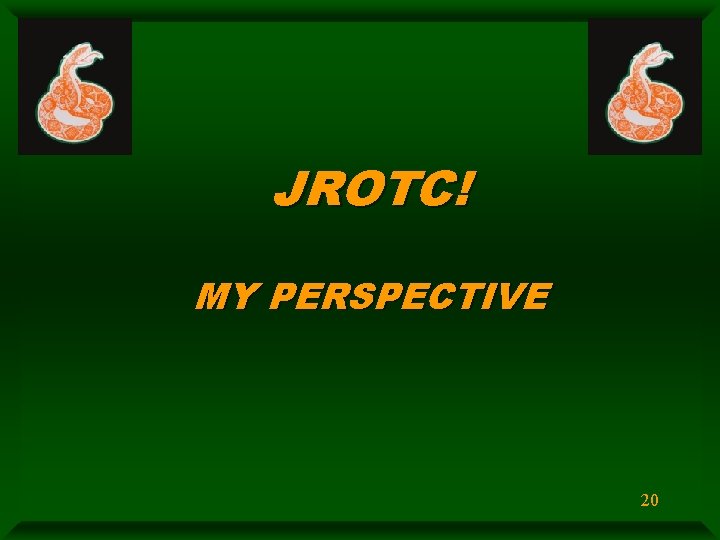 JROTC! MY PERSPECTIVE 20 