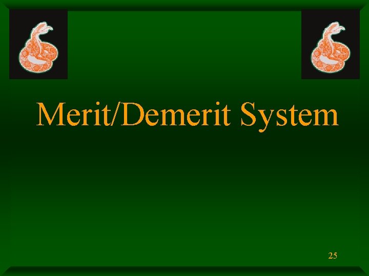 Merit/Demerit System 25 