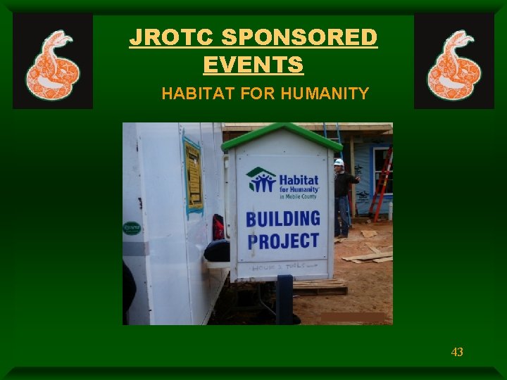 JROTC SPONSORED EVENTS HABITAT FOR HUMANITY 43 