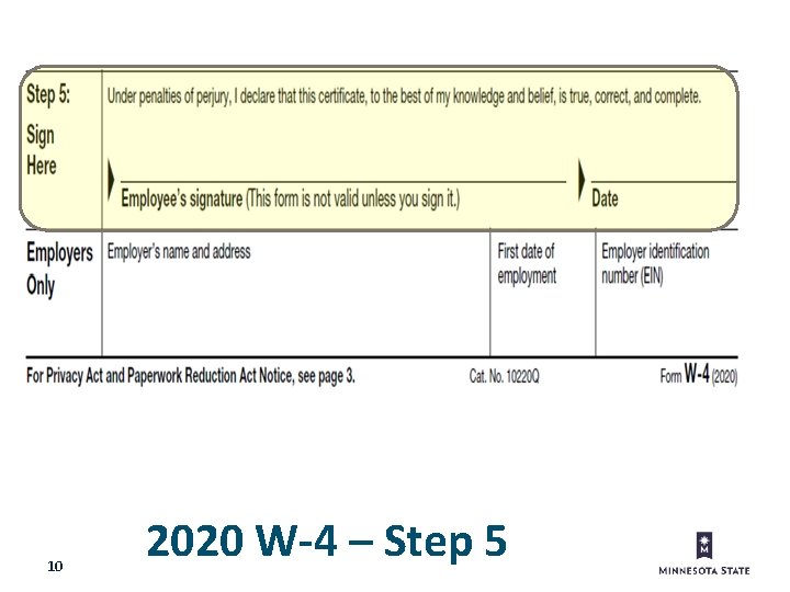 10 2020 W-4 – Step 5 